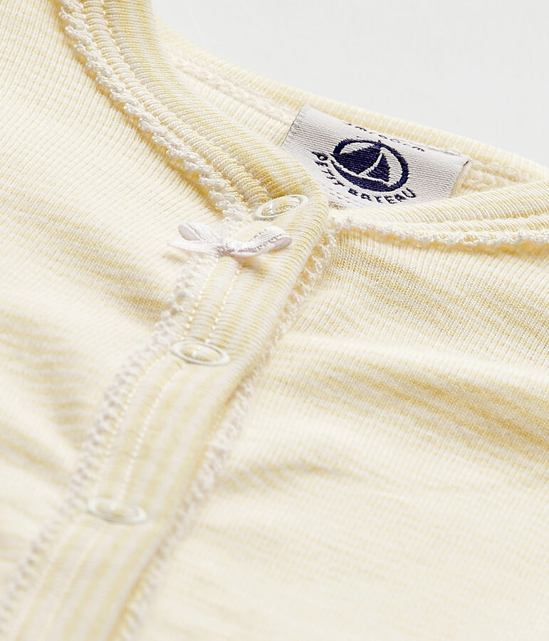 Dors bien sans pieds b&eacute;b&eacute; fille ray&eacute; milleraies jaune TEMPETE/blanc MULTICO