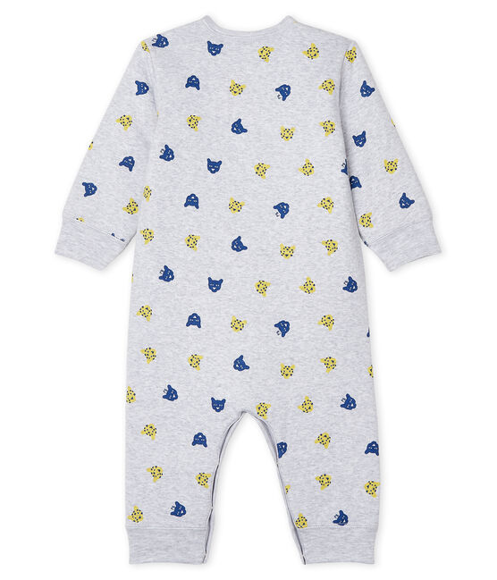 Dors Bien sans pieds bébé garçon en côte ouatinée gris POUSSIERE/blanc MULTICO