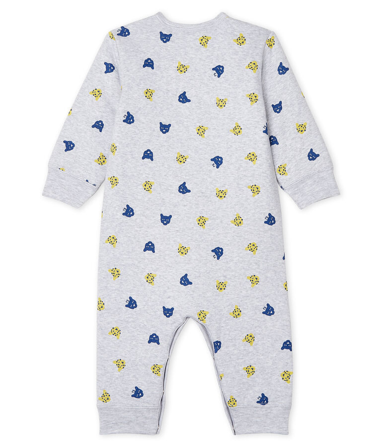 Dors Bien sans pieds b&eacute;b&eacute; gar&ccedil;on en c&ocirc;te ouatin&eacute;e gris POUSSIERE/blanc MULTICO