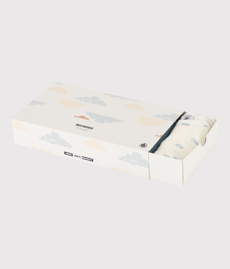 Lot de 5 bodies manches longues nuages en coton multicouleur