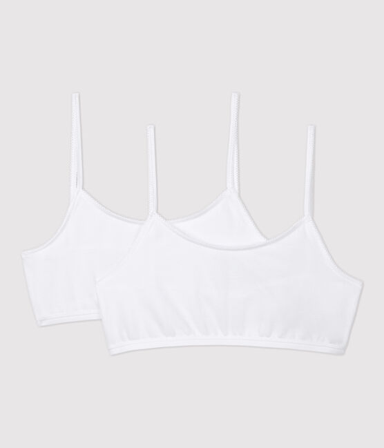 Lot de 2 brassières blanches fille blanc ECUME