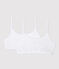 Lot de 2 brassières blanches fille blanc ECUME