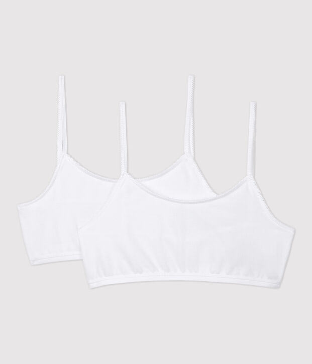 Lot de 2 brassi&egrave;res blanches fille blanc
