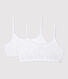 Lot de 2 brassières blanches fille