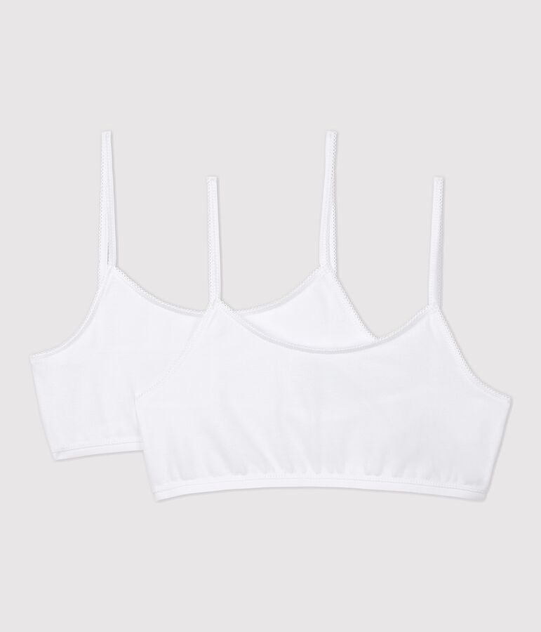 Lot de 2 brassi&egrave;res blanches fille blanc ECUME