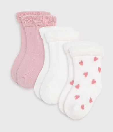 Lot de chaussettes b&eacute;b&eacute; en coton &eacute;ponge l&eacute;ger uni