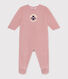 Pyjama bébé en velours ouverture au dos