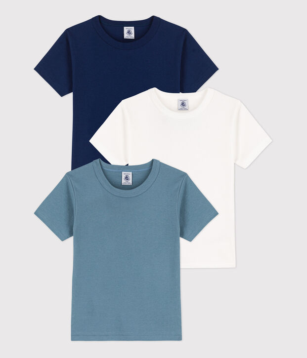 Lot de 3 tee-shirts manches courtes petit gar&ccedil;on en coton multicouleur