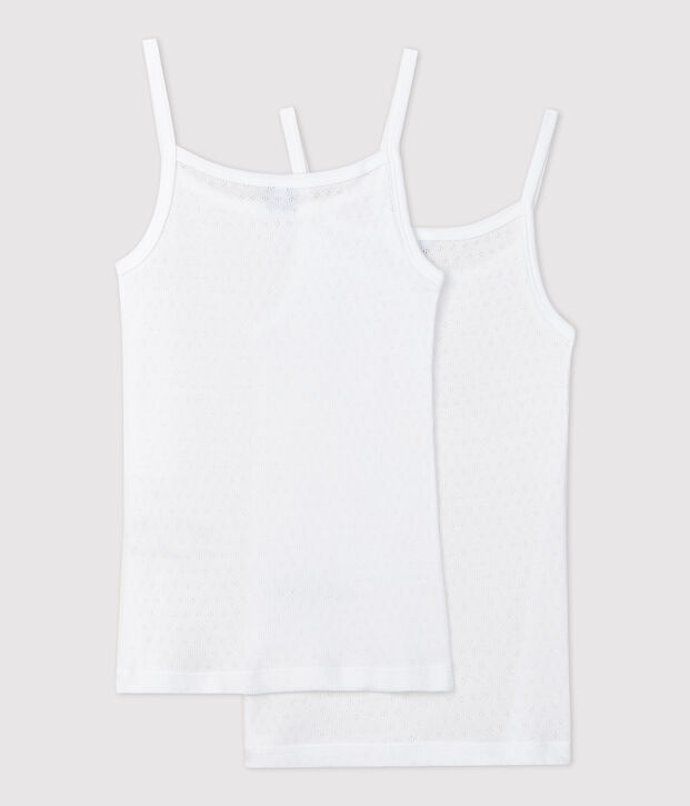 Lot de 2 chemises &agrave; bretelles ajour&eacute;es fille multicouleur