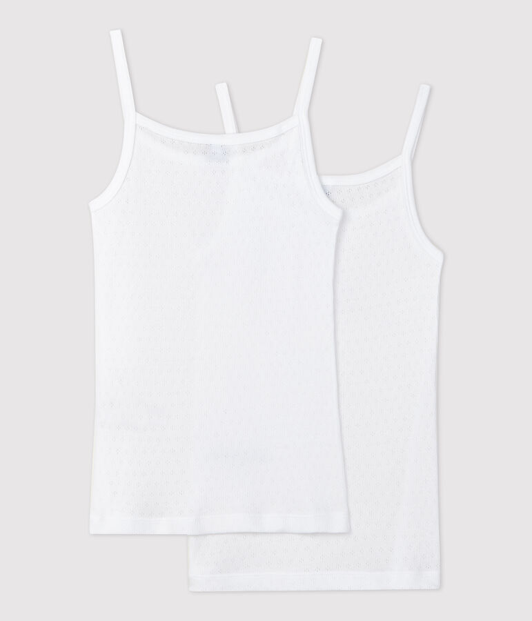 Lot de 2 chemises &agrave; bretelles ajour&eacute;es fille variante 1