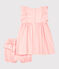 Robe et bloomer bébé fille en satin rose MINOIS