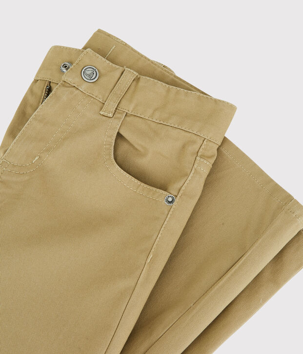 Pantalon slim en serge enfant gar&ccedil;on beige