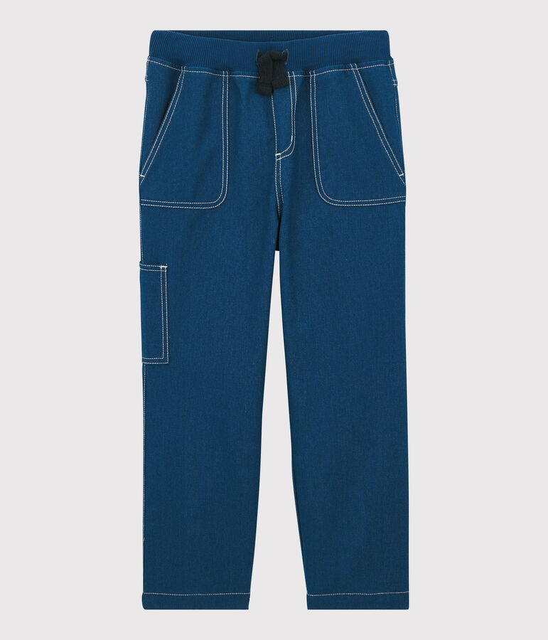 Pantalon regular en serge enfant gar&ccedil;on bleu MAJOR