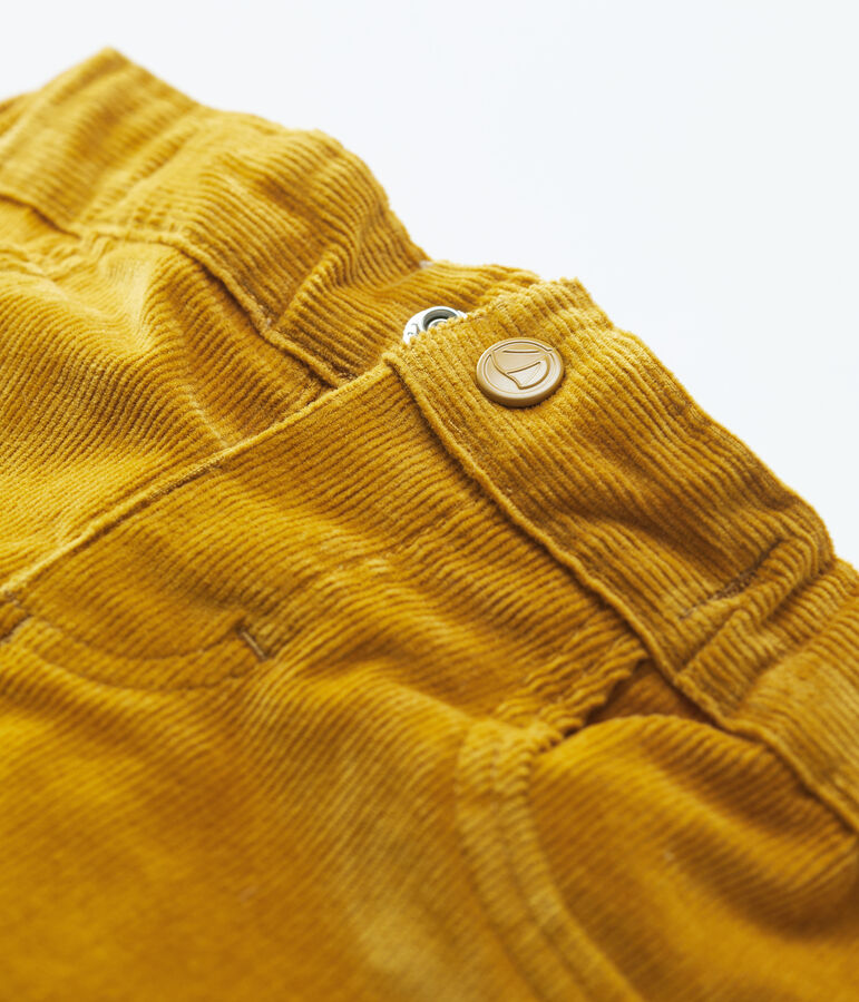 Pantalon en velours b&eacute;b&eacute;. jaune TOPAZE