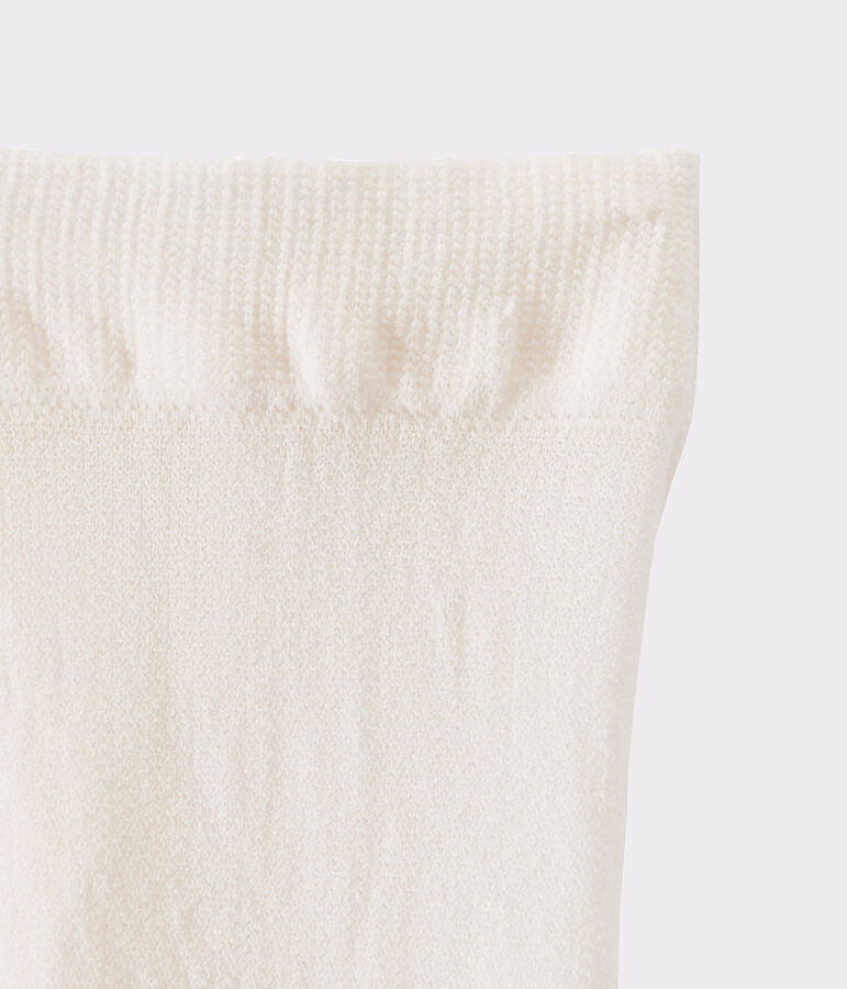 Collant microfibre enfant fille blanc COQUILLE