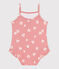 Maillot de bain bébé une pièce à volants, imprimé fleuri rose CHARME/blanc MARSHMALLOW