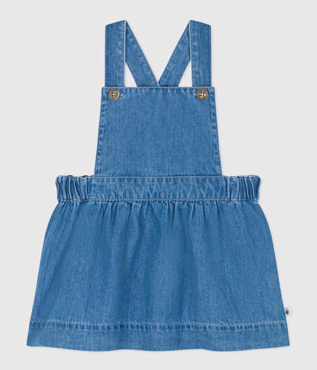 Robe sans manche en denim l&eacute;ger b&eacute;b&eacute; bleu