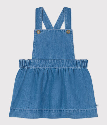 Robe sans manche en denim léger bébé