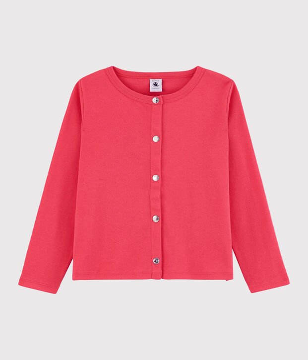 Cardigan en coton enfant fille rose