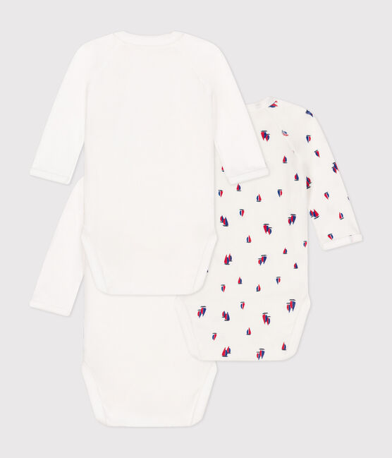 Lot de 3 bodies croisés manches longues en coton bébé variante 1
