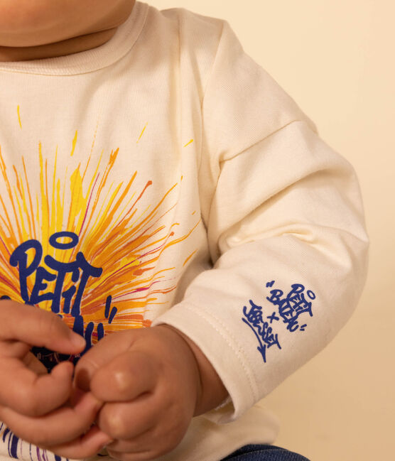 Tee-shirt manches longues en jersey bébé écru AVALANCHE