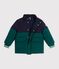 Doudoune enfant unie colorblock vert/bleu