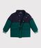 Doudoune enfant unie colorblock vert/bleu