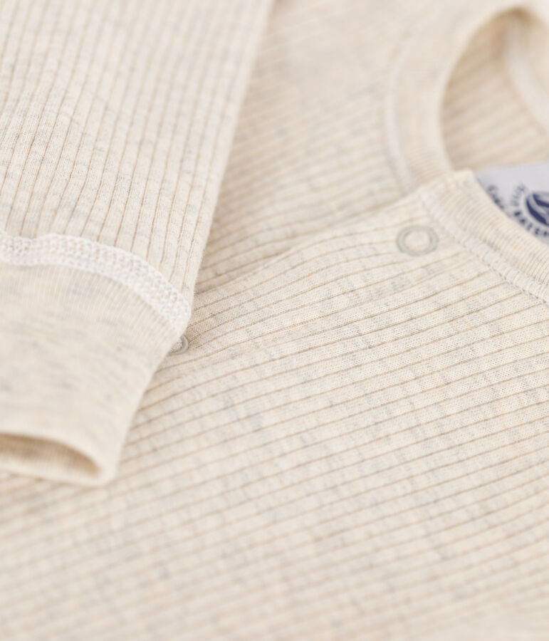 Combinaison longue b&eacute;b&eacute; en maille c&ocirc;tel&eacute;e beige MONTELIMAR CHINE