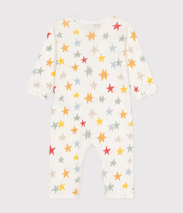 Pyjama sans pieds imprim&eacute; en coton b&eacute;b&eacute; blanc/multicouleur