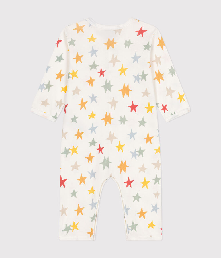 Pyjama sans pieds imprim&eacute; en coton b&eacute;b&eacute; blanc MARSHMALLOW/blanc MULTICO