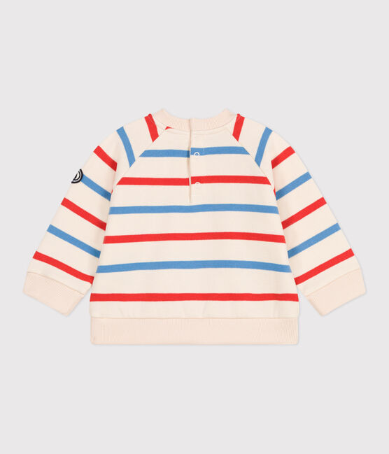 Sweat bébé en coton, imprimé rayures marinière bicolores blanc AVALANCHE/ MULTICO