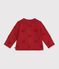 Cardigan b&eacute;b&eacute; en coton &agrave; motifs c&oelig;urs rouge