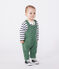 Salopette bébé en coton jambes longues, unie vert PALMERAIE