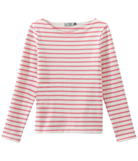 Marinière iconique pour femme blanc MARSHMALLOW/rose PETAL