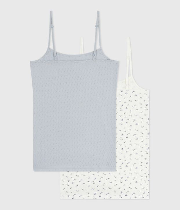 Lot de chemises &agrave; bretelles femme en coton ajour&eacute; multicouleur