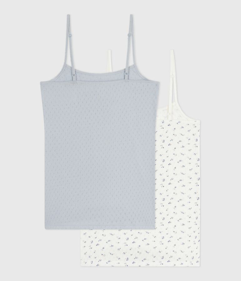 Lot de chemises &agrave; bretelles femme en coton ajour&eacute; multicouleur