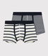 Lot de 2 boxers rayés garçon