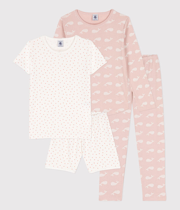 Lot de 2 pyjama/pyjacourt en coton petite fille multicouleur
