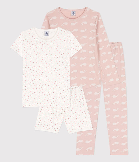 Lot de 2 pyjama/pyjacourt en coton petite fille variante 1