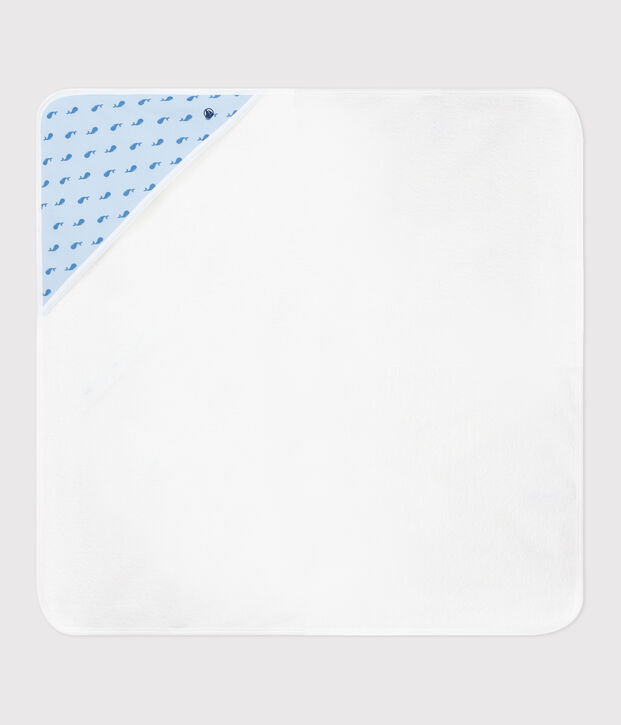 Carr&eacute; de bain b&eacute;b&eacute; en coton bleu/bleu