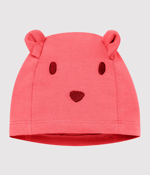 Bonnet b&eacute;b&eacute; mixte en molleton &eacute;lasthanne rose