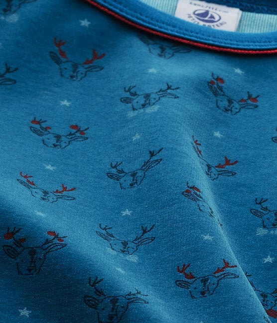 Pyjama garçon en bouclette velours gris CAPECOD/bleu CONTES/ MULTICO