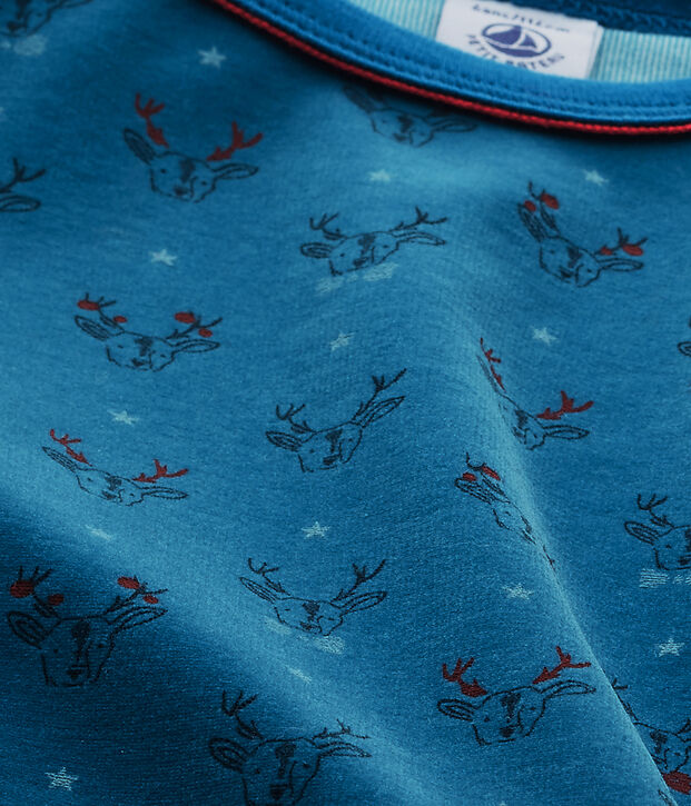 Pyjama gar&ccedil;on en bouclette velours gris/vert/multicouleur