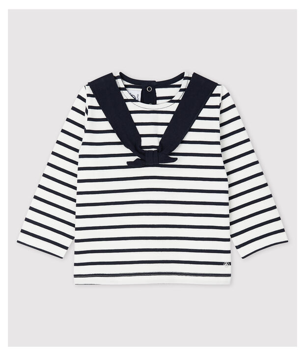 Marini&egrave;re cr&eacute;ative en jersey b&eacute;b&eacute; fille blanc/bleu