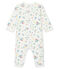 Dors bien sans pieds bébé fille en côte blanc MARSHMALLOW/blanc MULTICO
