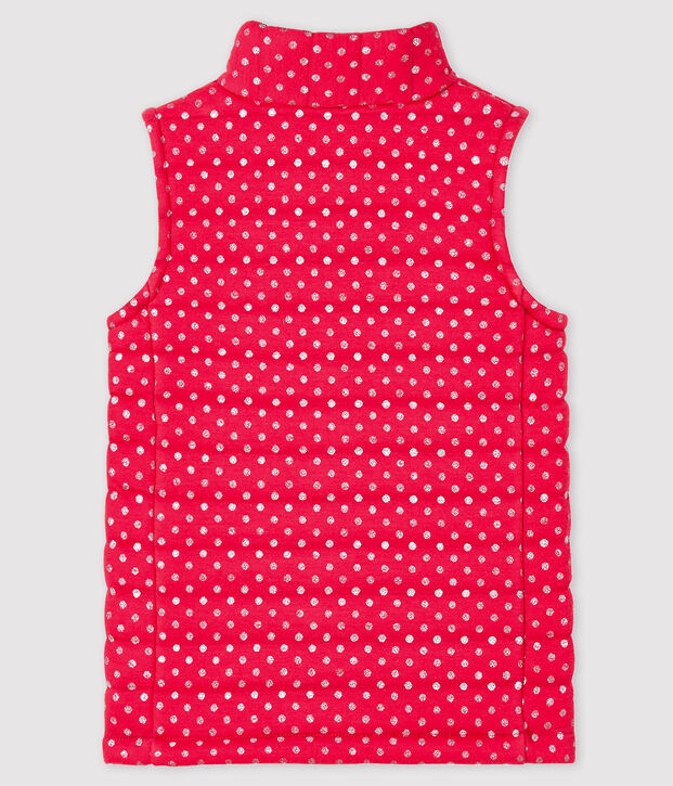 Blouson sans manche fille rose/gris