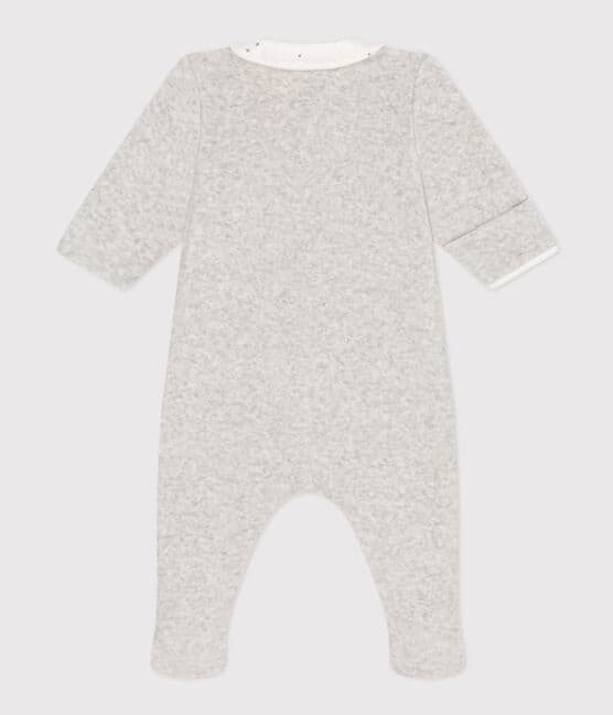 Pyjama bébé  en velours gris BELUGA CHINE