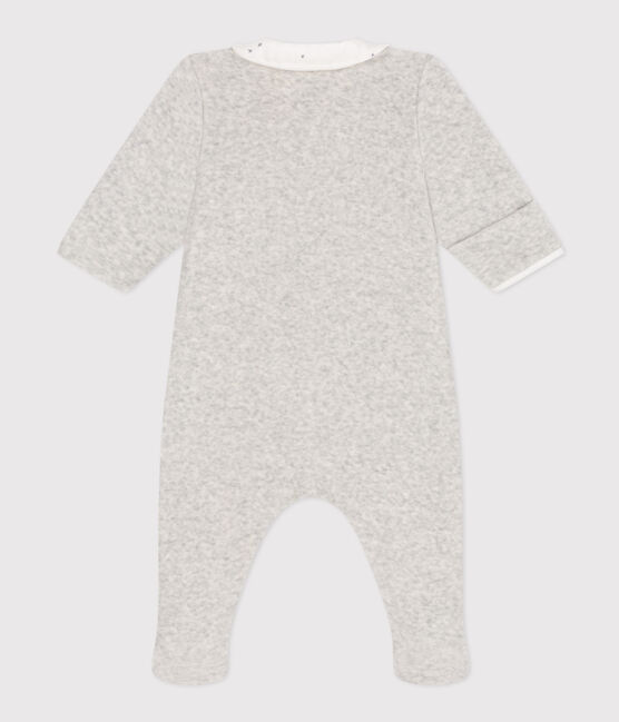 Pyjama bébé  en velours gris BELUGA CHINE