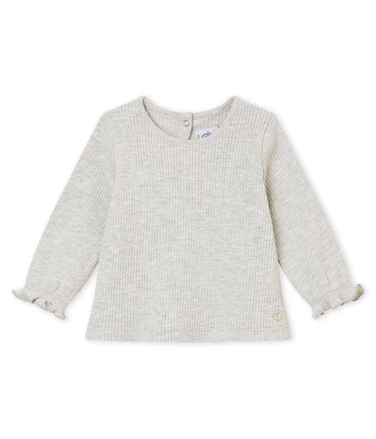 Blouse b&eacute;b&eacute; fille &agrave; volants gris BELUGA CHINE