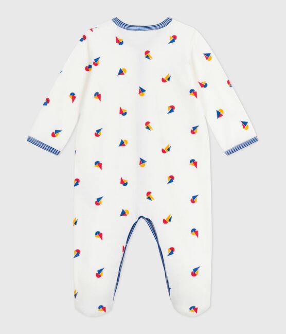 Pyjama bébé en velours imprimé blanc MARSHMALLOW/blanc MULTICO